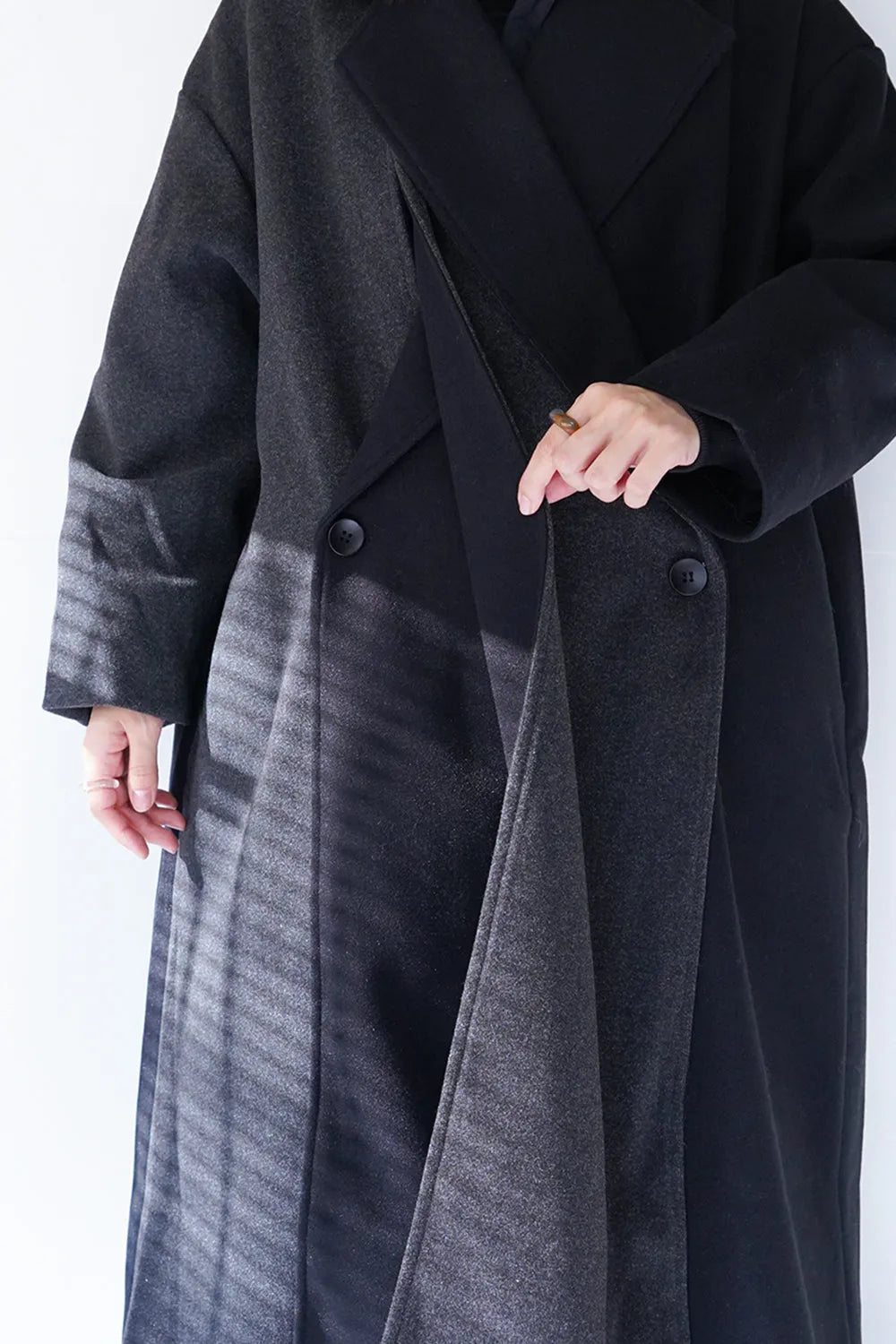 バイカラーテーラードコート