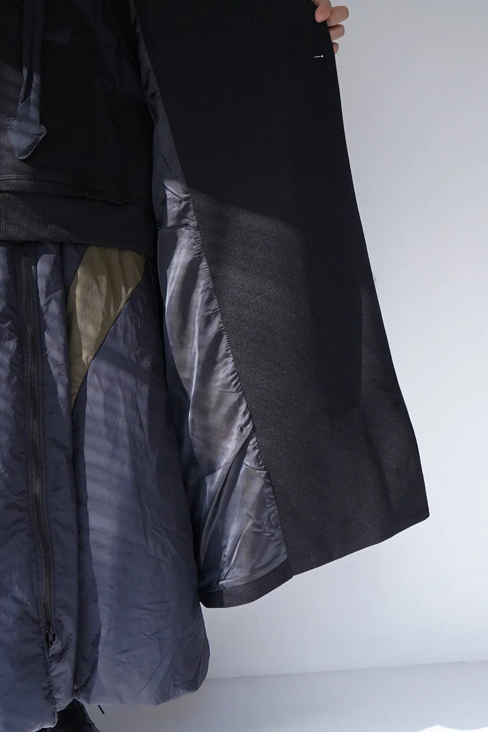 バイカラーテーラードコート