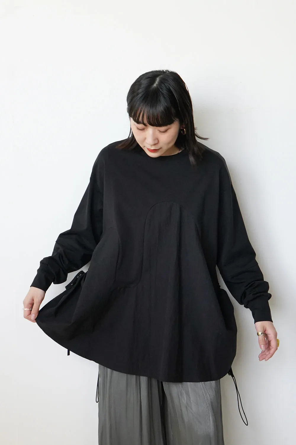 【MICALLE MICALLE】サイドドロストTシャツ