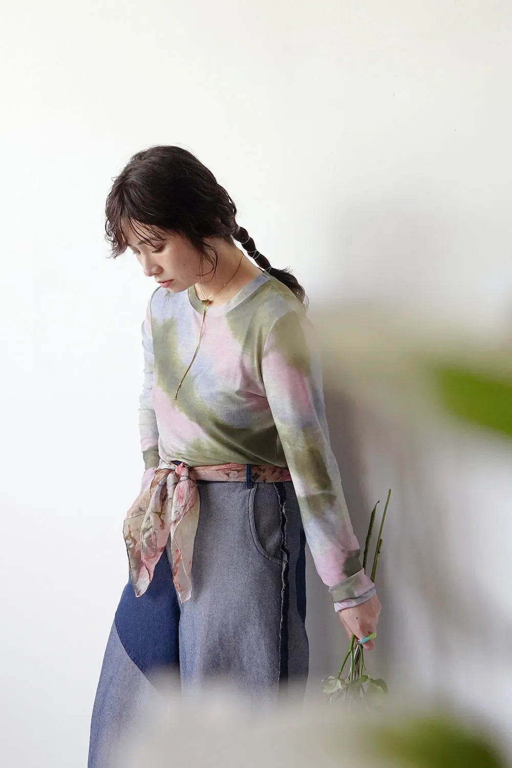 シアーカットソー(タイダイ柄/花柄)