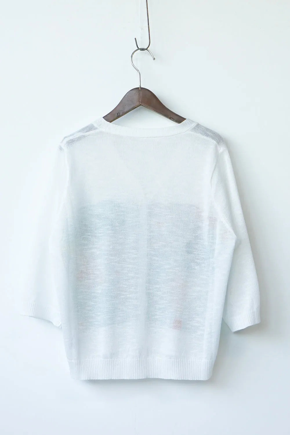 幾何学プリント切替カーデ