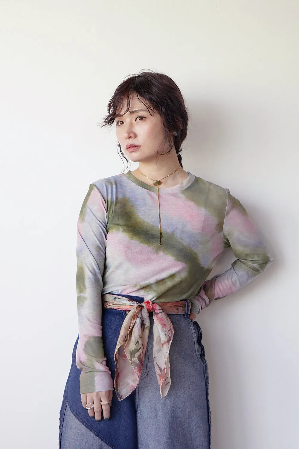 シアーカットソー(タイダイ柄/花柄)