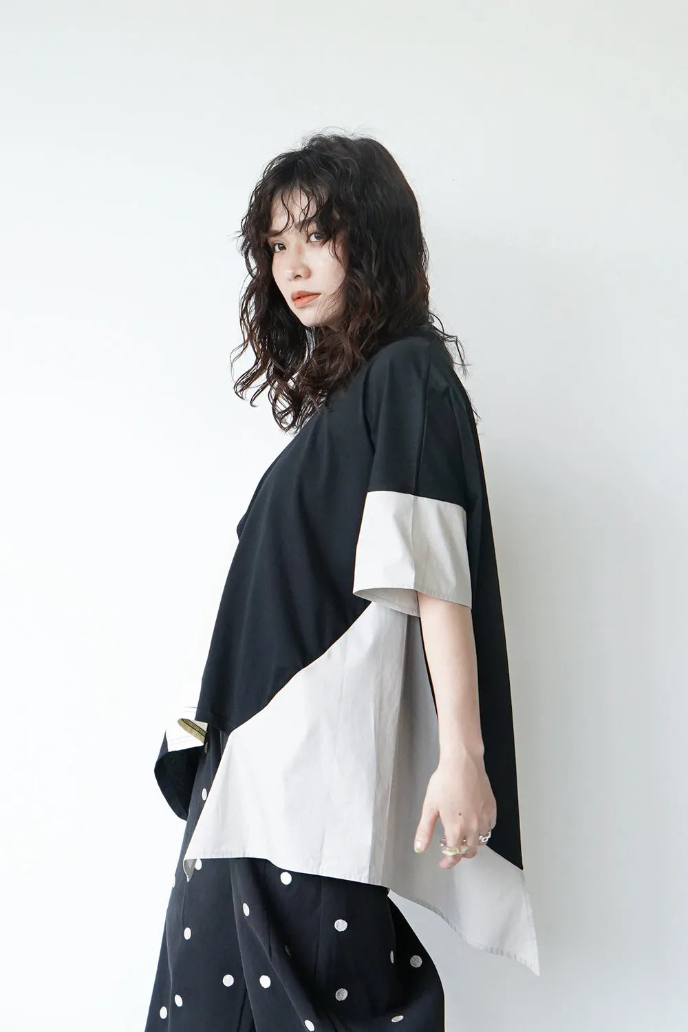 【MICALLE MICALLE】3配色ワイドカットソー