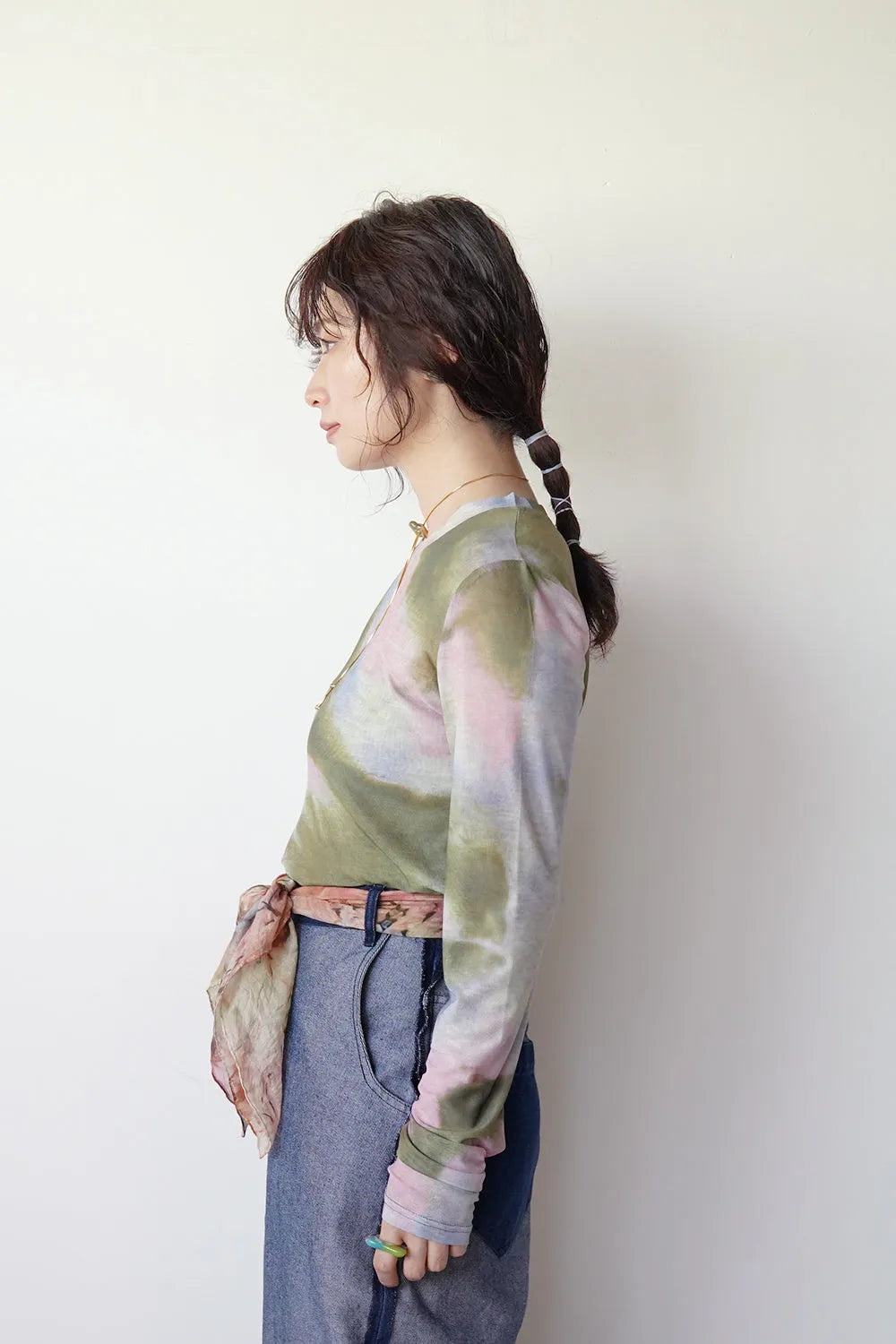 シアーカットソー(タイダイ柄/花柄)