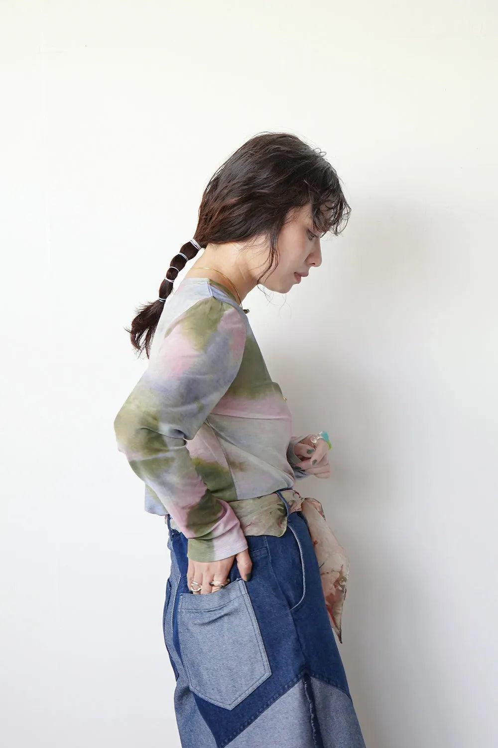 シアーカットソー(タイダイ柄/花柄)