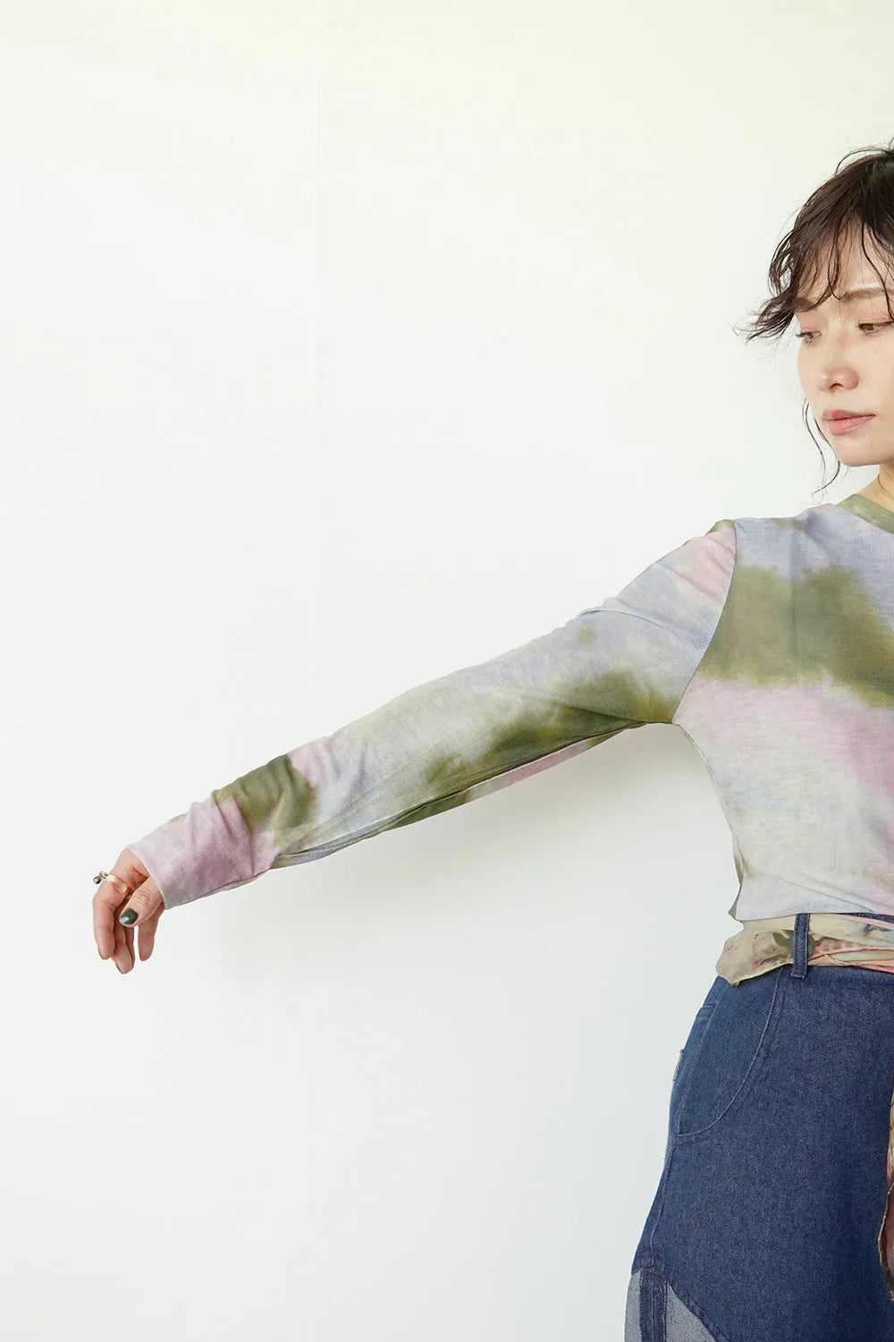 シアーカットソー(タイダイ柄/花柄)