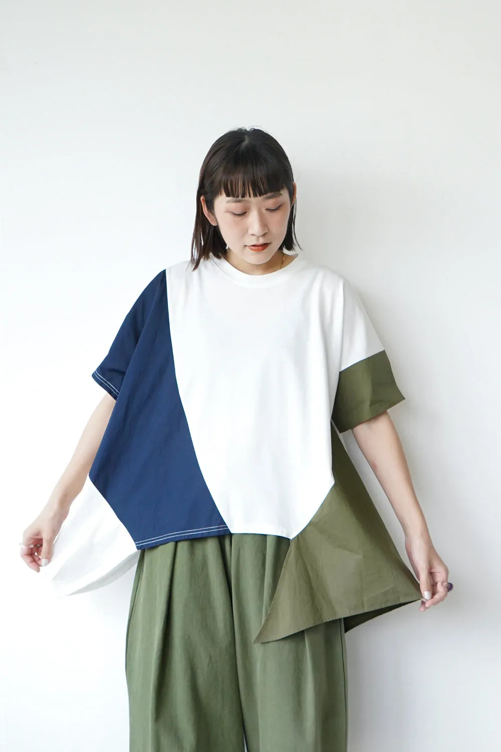 【MICALLE MICALLE】3配色ワイドカットソー