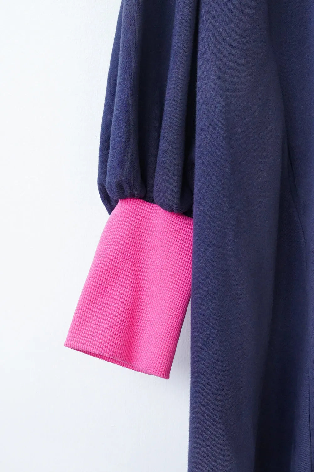 【LILA n' citta】裏毛ジップバイカラーワンピース