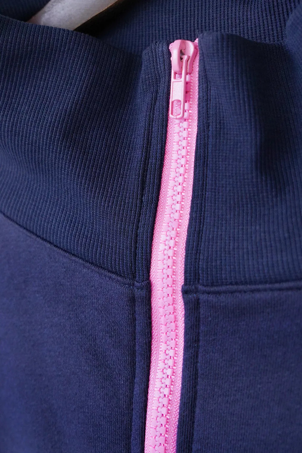 【LILA n' citta】裏毛ジップバイカラーワンピース