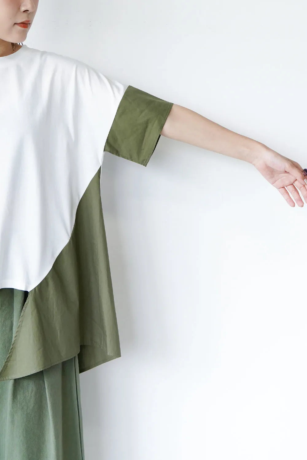 【MICALLE MICALLE】3配色ワイドカットソー