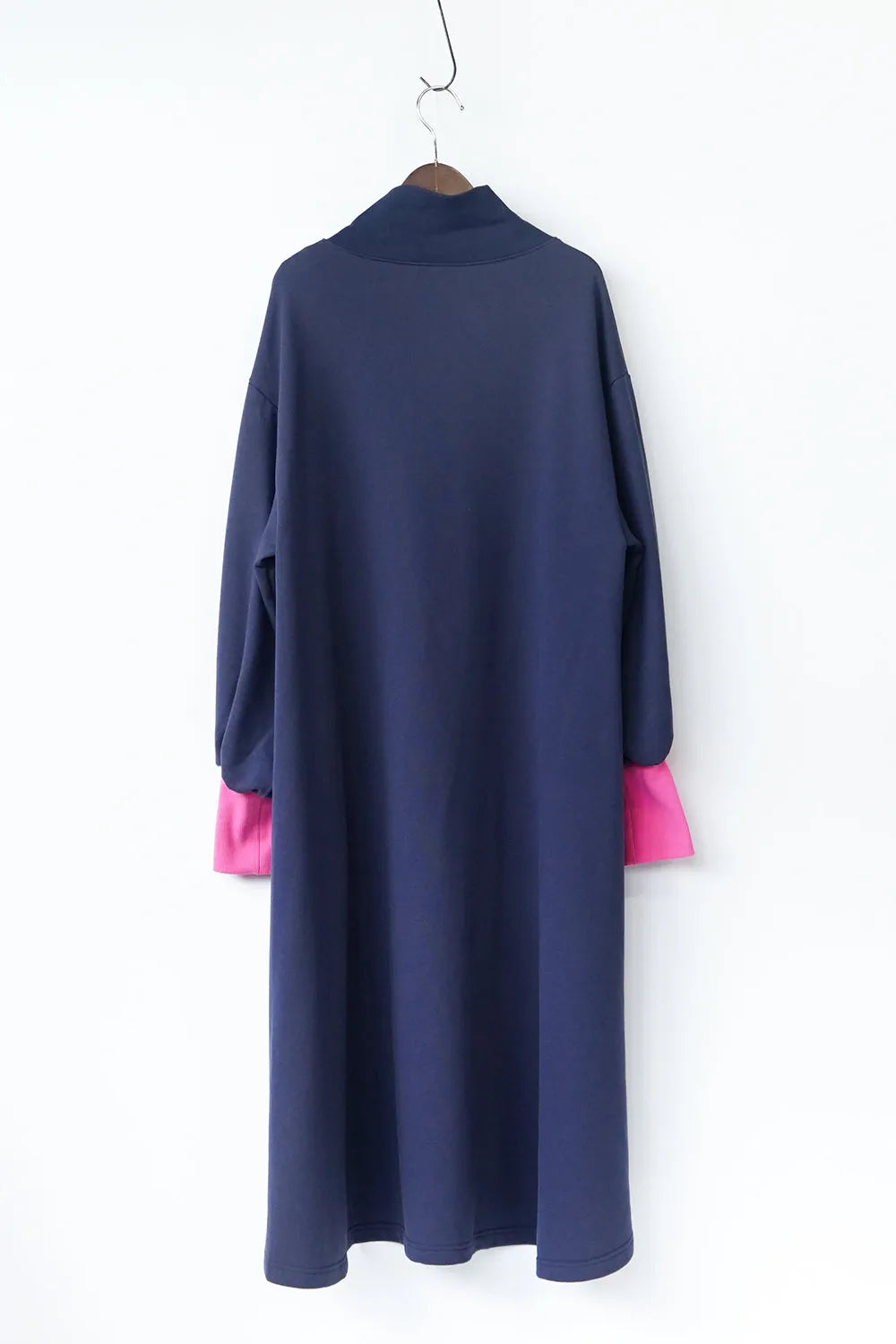 【LILA n' citta】裏毛ジップバイカラーワンピース