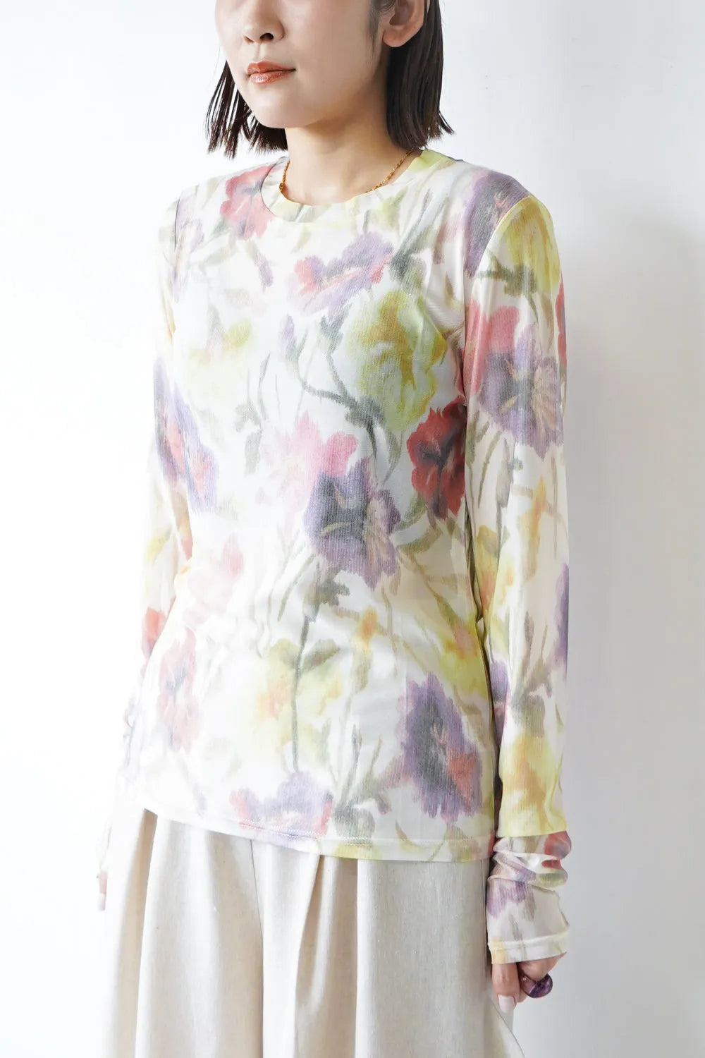 シアーカットソー(タイダイ柄/花柄)