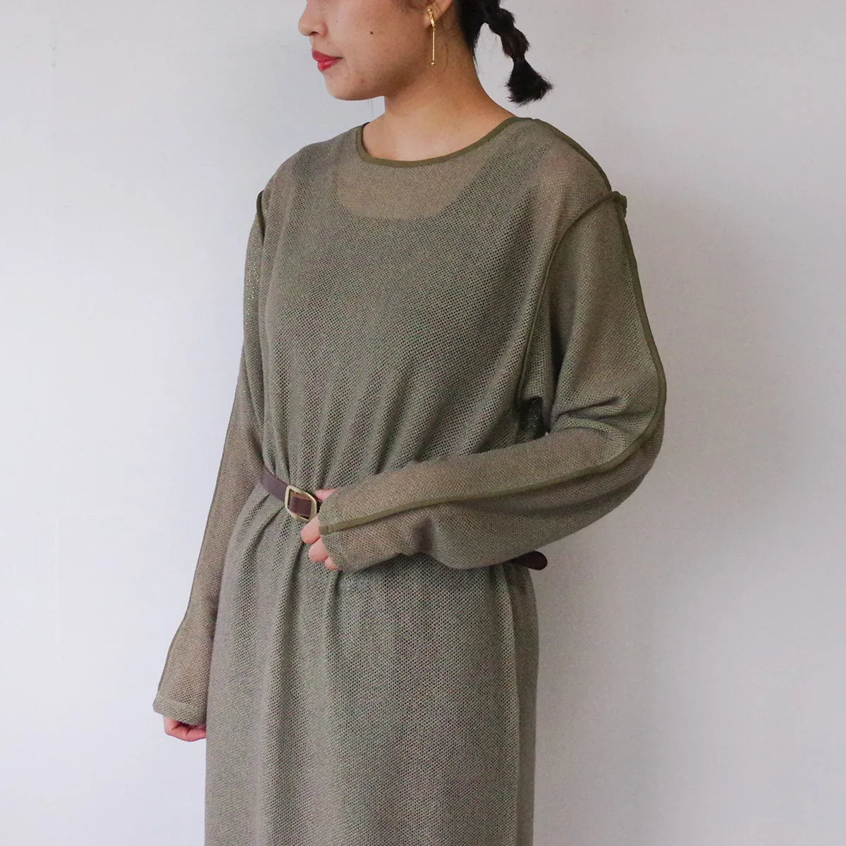 【CHIGNON】メッシュパイピングワンピース