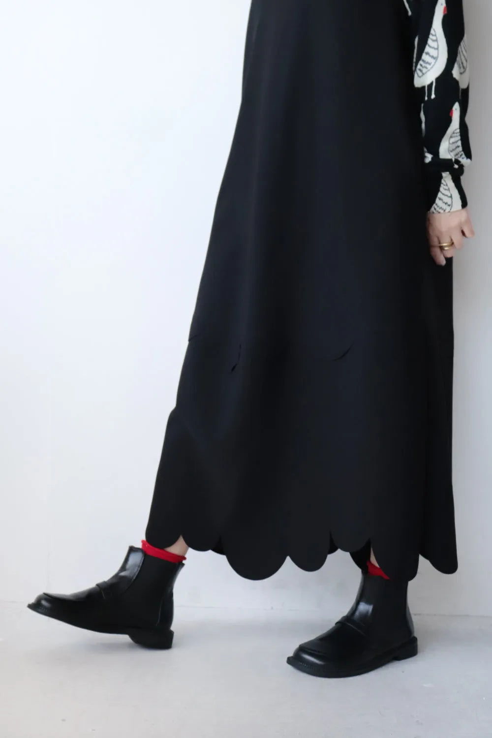 スカラップ切替ジャンパースカート