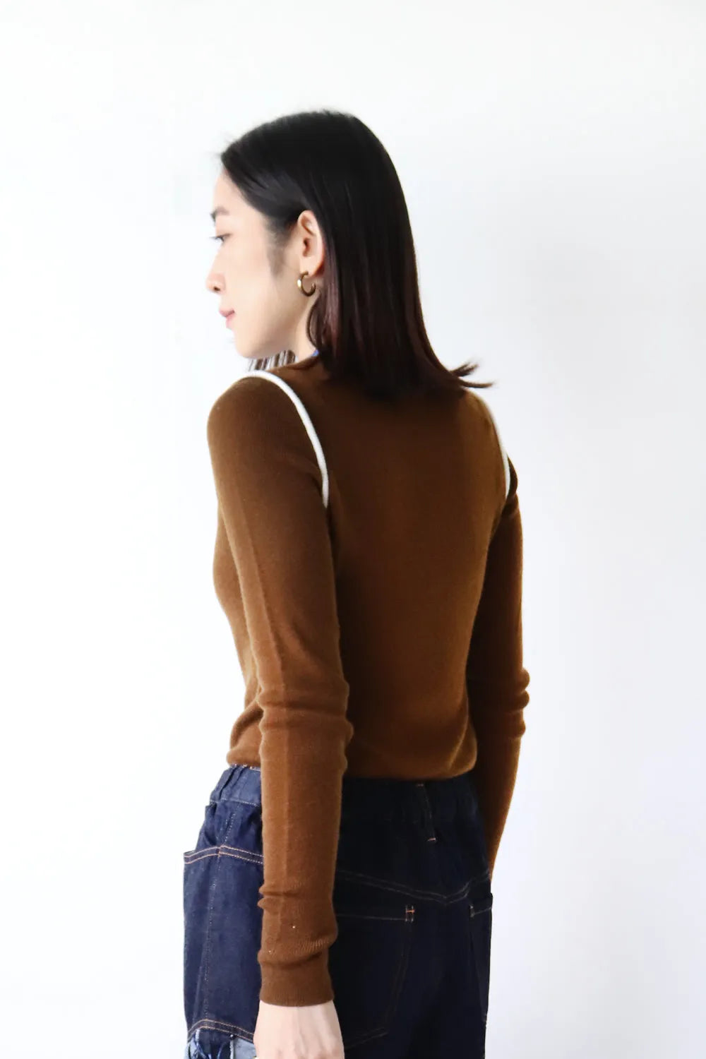 ホワイトライン配色ニットソー