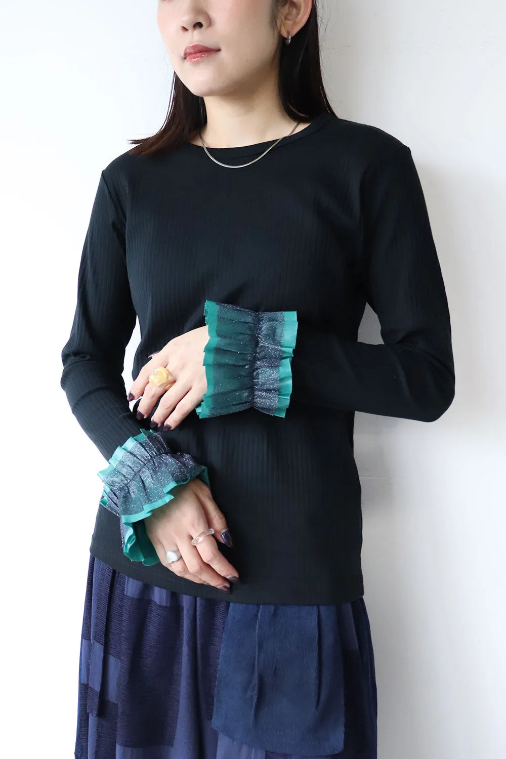 【nunuforme】ダブルフリルスリーブT