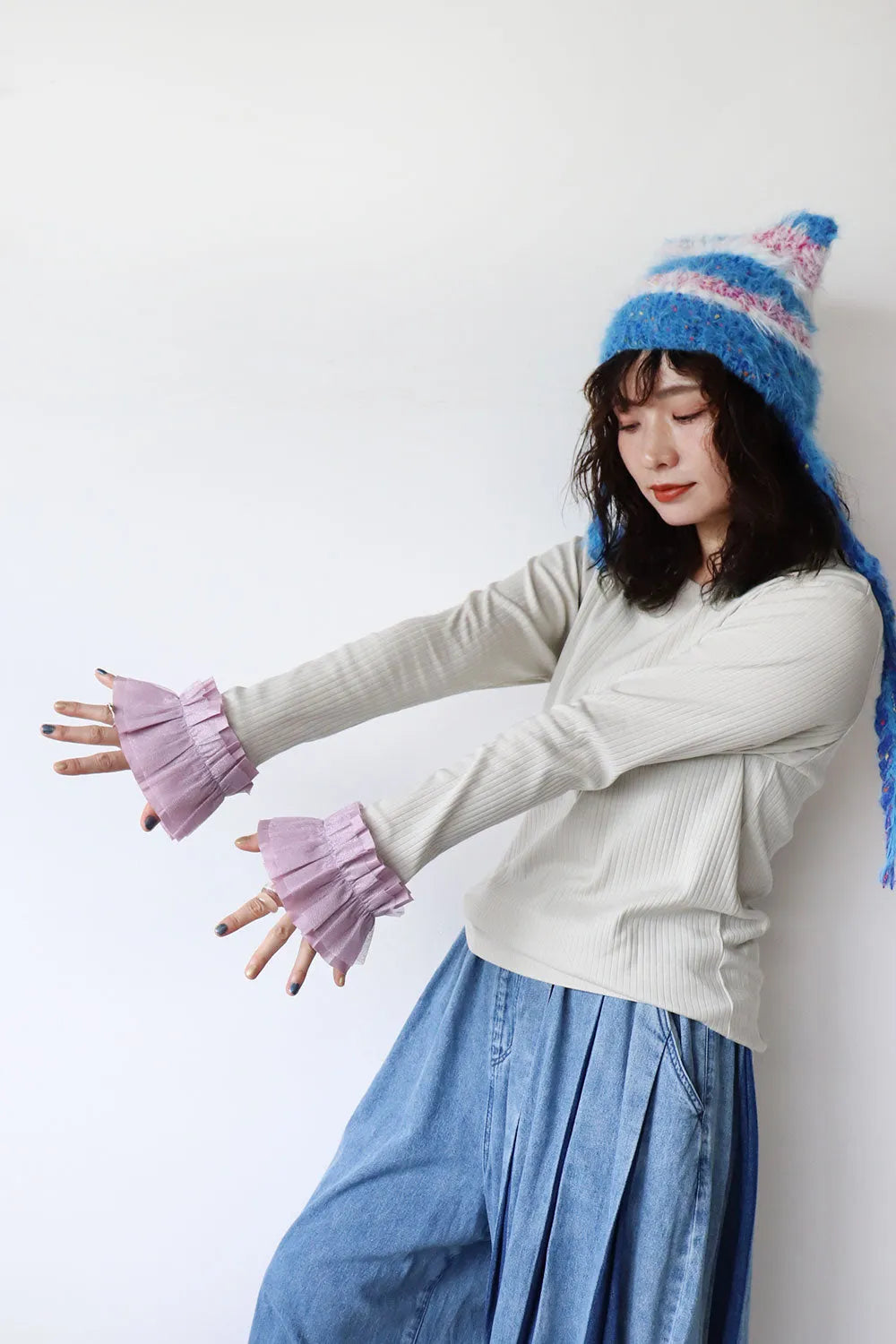 【nunuforme】ダブルフリルスリーブT