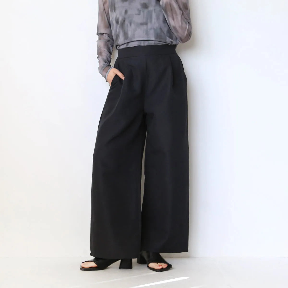 麻ライクワイドパンツ