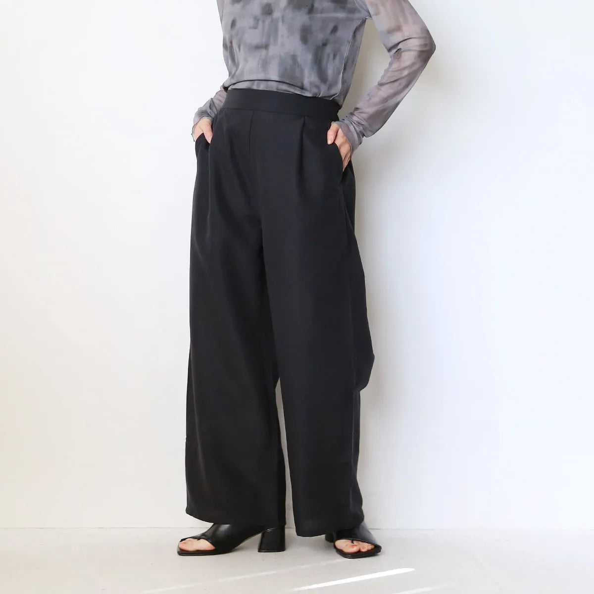 麻ライクワイドパンツ