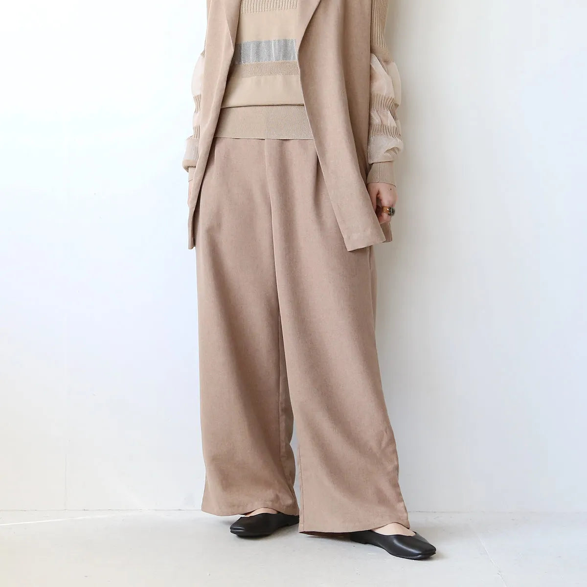 麻ライクワイドパンツ