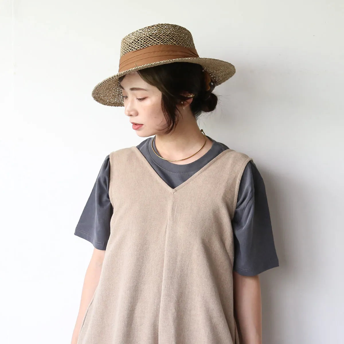 テープりぼんストローハット