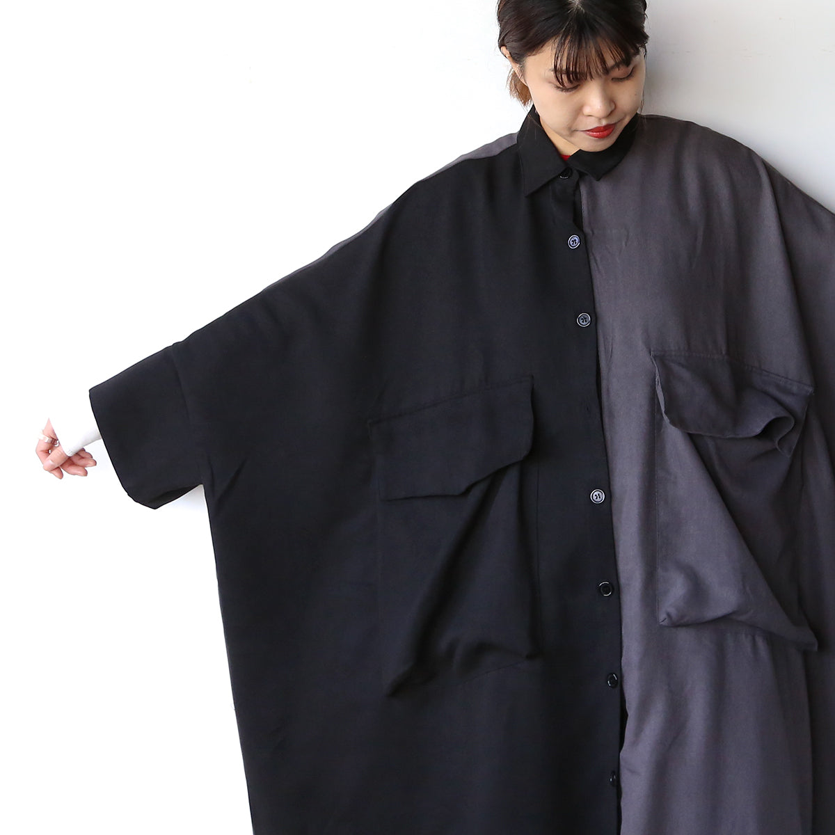 MIRROR9❤︎ビッグシルエットMA-1ダウンジャケット❤︎ ぽんぽん様♡専用 左右バイカラー ビッグポケットシャツワンピース – LILA & CITTA