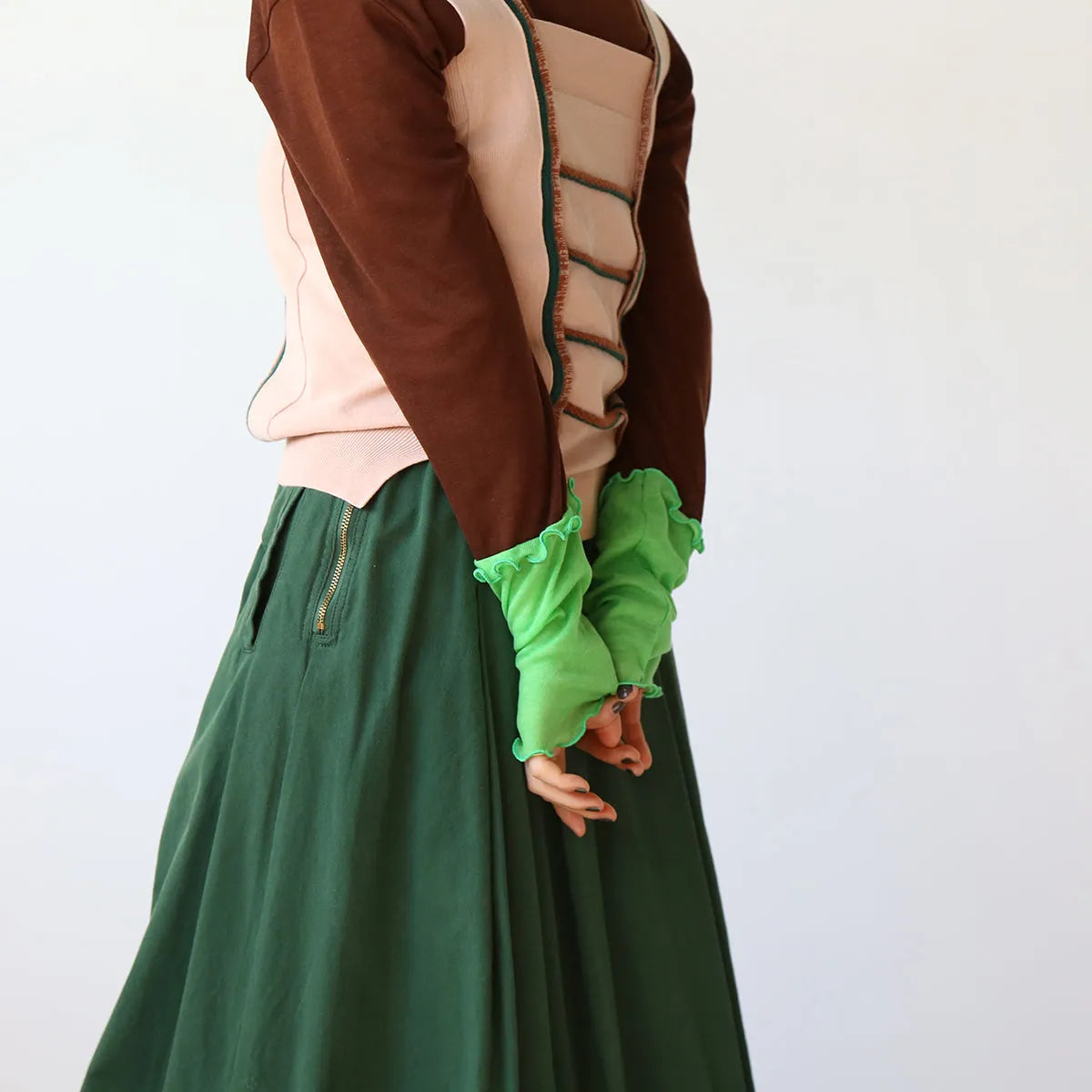 配色切替薄手カットソー