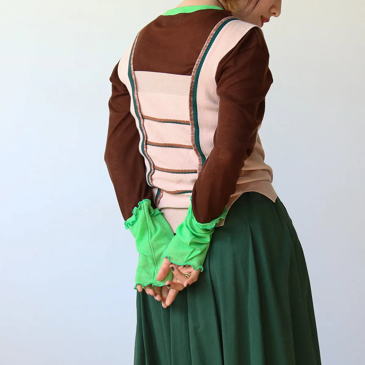 配色切替薄手カットソー