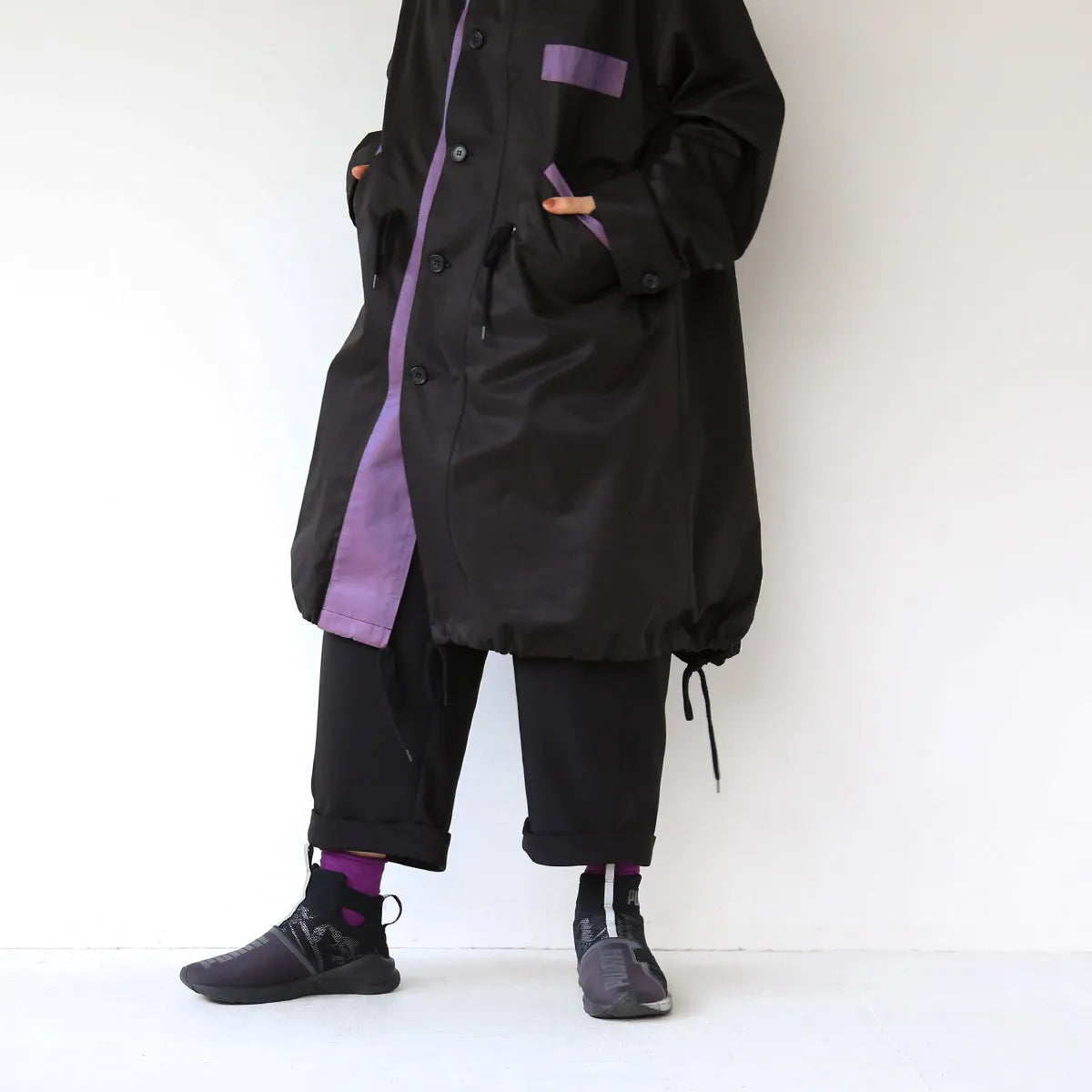 【LILA n’ citta】バイカラーフィッシュテールコート