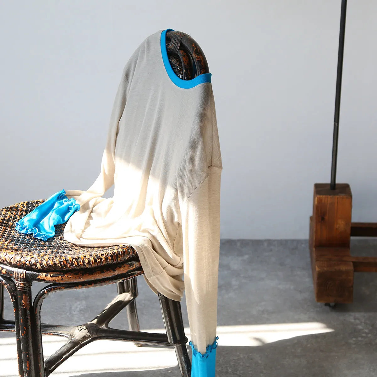 配色切替薄手カットソー