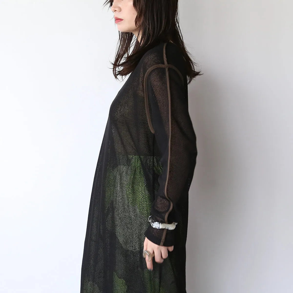 【CHIGNON】メッシュパイピングワンピース
