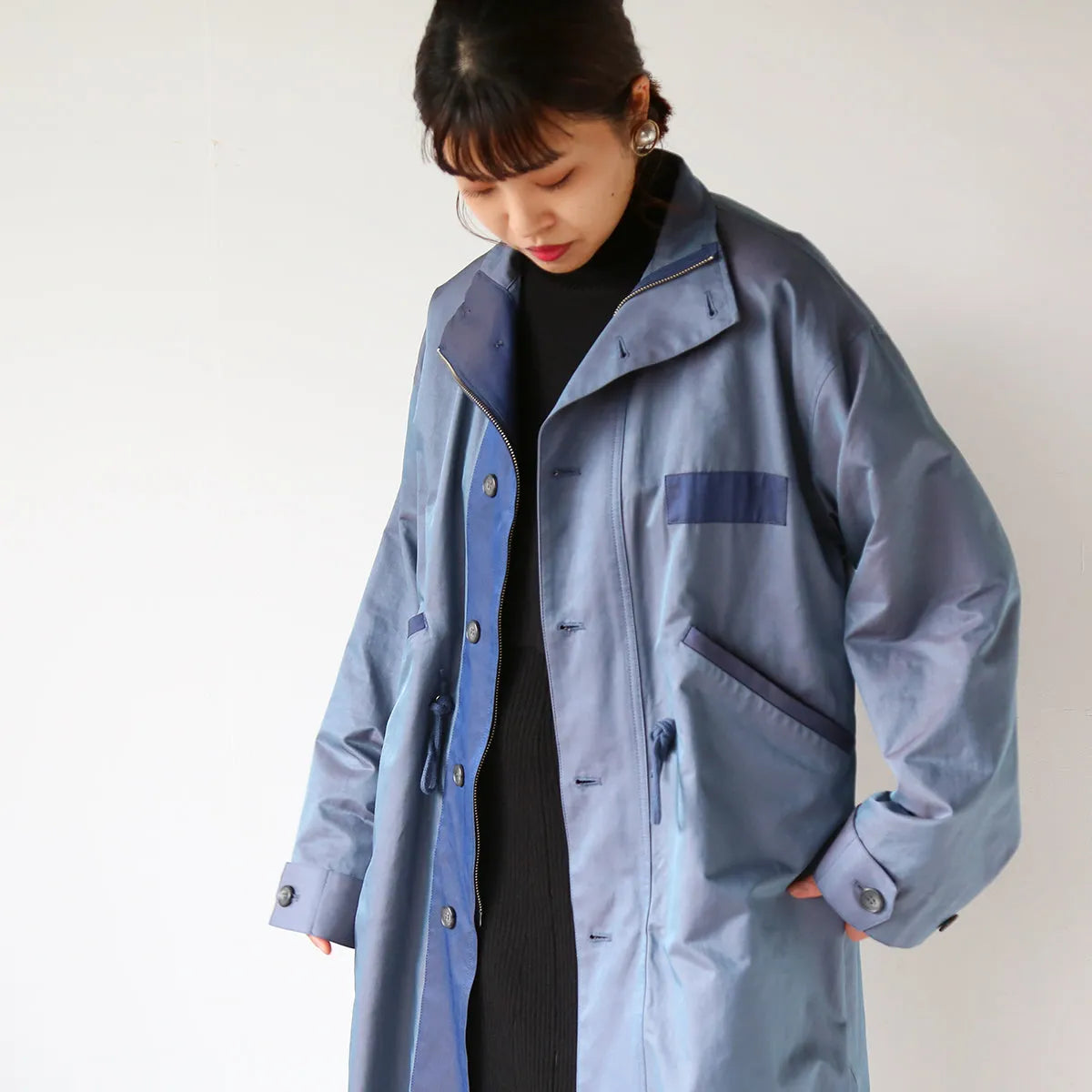 【LILA n’ citta】バイカラーフィッシュテールコート