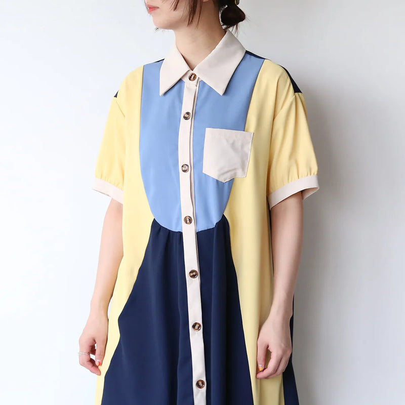 ヨーク切替配色シャツワンピース – LILA & CITTA ONLINE SHOP