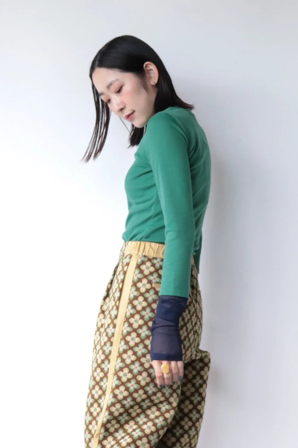 【MICALLE MICALLE】アシメシアースリーブカットソー