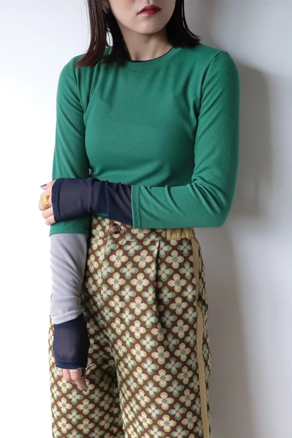 【MICALLE MICALLE】アシメシアースリーブカットソー