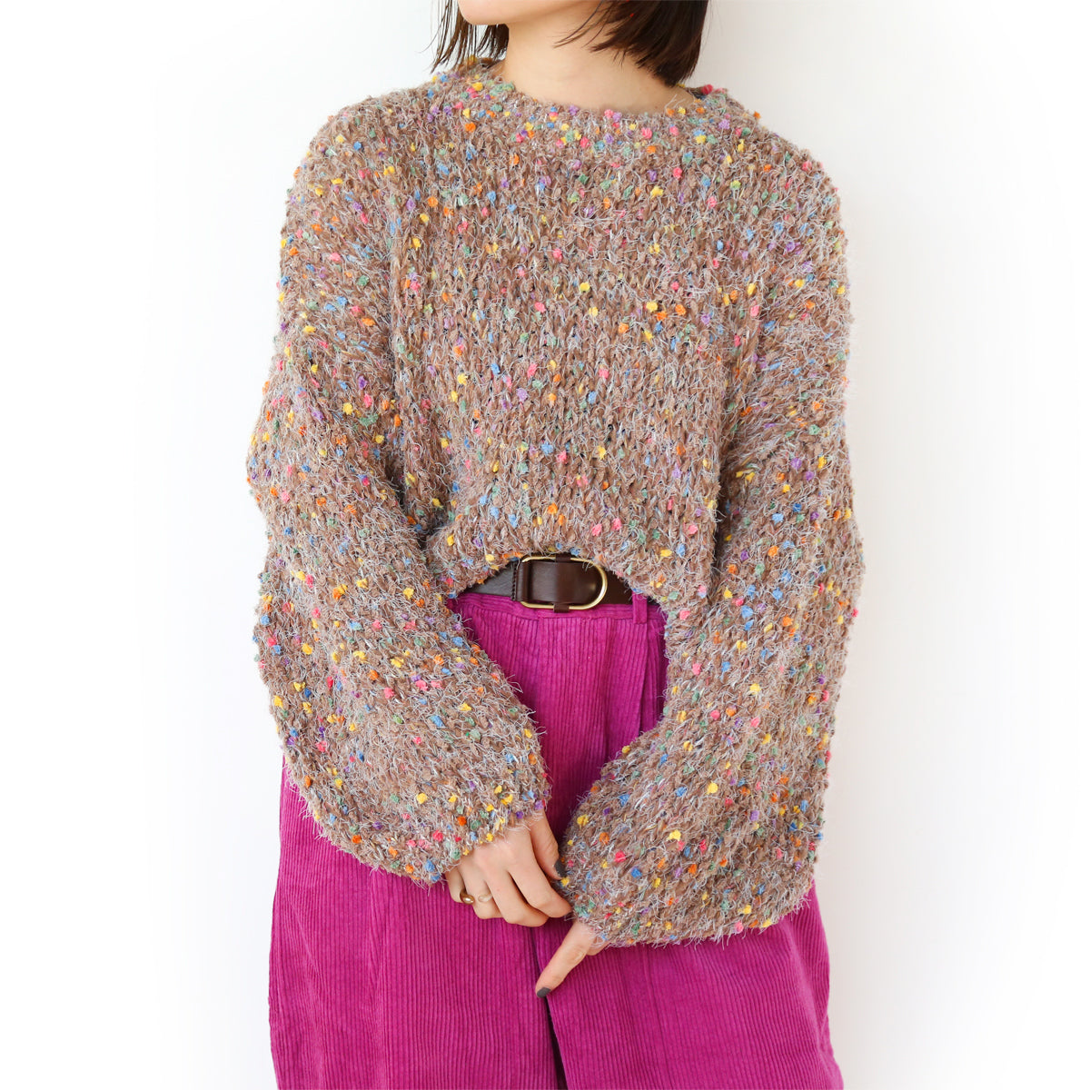 カラフルぽんぽんドットショートニット – LILA  CITTA ONLINE SHOP